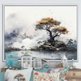 thumbnail image 1 of Designart Trees Oversized framed wall art decor, Tree White Framed Wall Art, Grey Tree Ink euphony , Grey Traditional White Framed Wall Art, 32x16 inches White Color Frame, 1 of 5