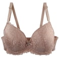 thumbnail image 1 of Soutiens-gorge pour Femmes, Fermeture Frontale, Sans Fil, avec Bretelles Réglables, Grande Taille, Beige 100C, 1 of 7