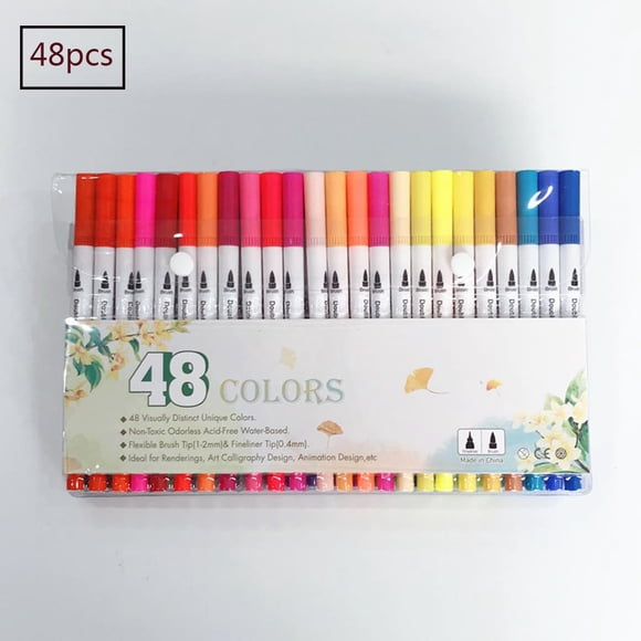 48 Colors Acrylic Paint Markers Waterproof Acrylic Pens Markers Watercolor pen with soft tip
