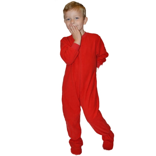 Big Feet Pyjama à Pieds en Molleton Rouge pour Petits Garçons, Nourrisson et Tout-Petit