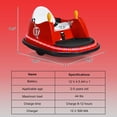 thumbnail image 3 of Costway 12V Vehicle 360° Spin Race Toy Kids Ride On Bumper Car with Remote Control Red, 3 of 10
