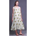 thumbnail image 4 of Bimba Robe de Nuit Mi-Mollet Blanche à Papillons pour Femmes, Coton Imprimé, Sans Manches, Maxi, XX-Grand, 4 of 6