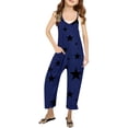 thumbnail image 1 of Girls Overall Star Print Summer Rompers for Girls Loose Casual Rompers with Pockets Cute Teen Clothes 8-10 Y, 1 of 5