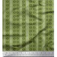thumbnail image 1 of Soimoi Crepe Silk Fabric Leaves & Swirl Block Decor Fabric Printed Yard 42 Inch Wide, 1 of 1