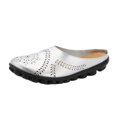 thumbnail image 1 of Chaussures pour Femmes Couleur Unie Rétro Ajourées Sculptées Talon Plat Mode Confortables Sandales Décontractées Pantoufles, 1 of 4