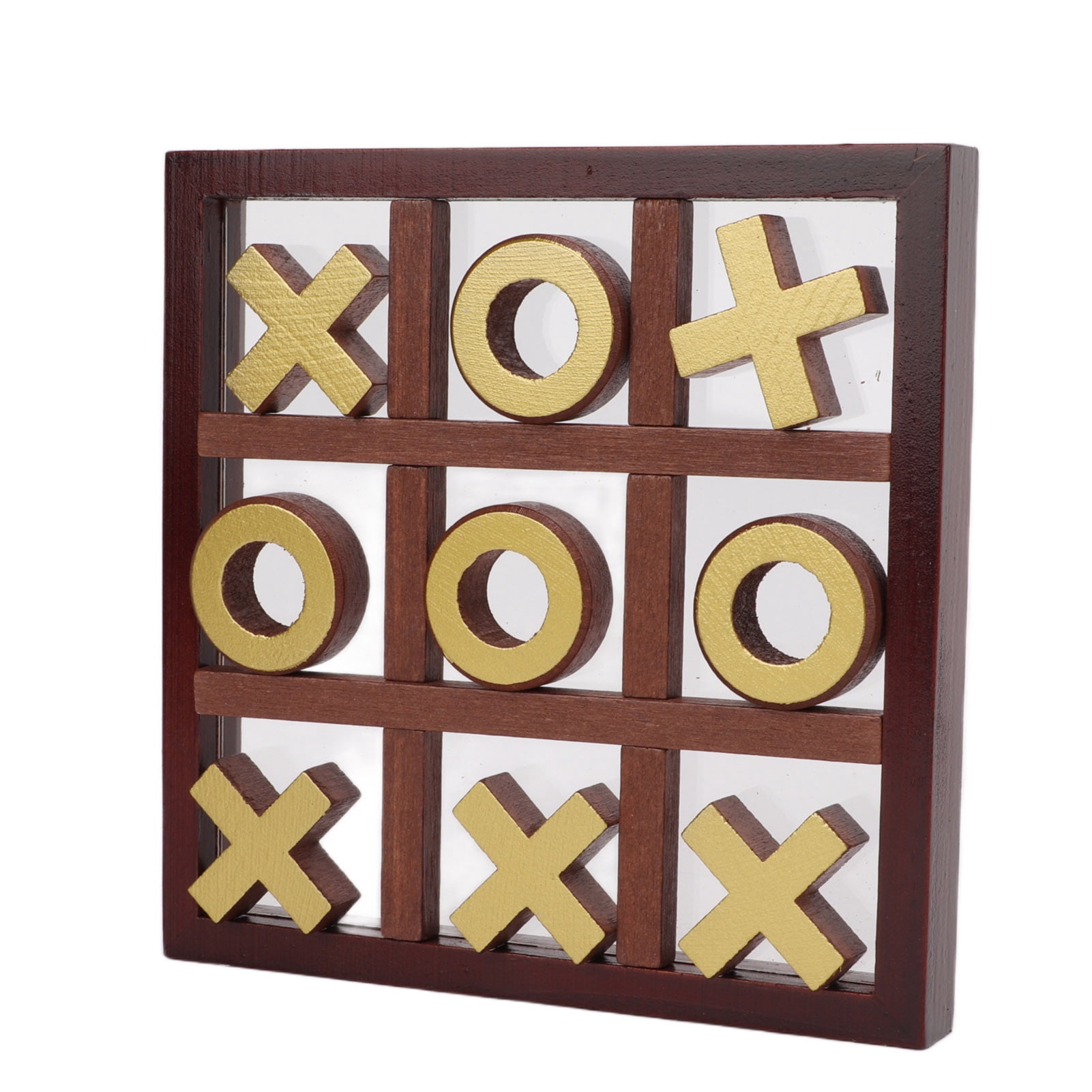 Fdit XO Wooden Board Game XO Toe Game Coffee Table Decor Interactive Puzzle Game For Children Family,Family Board Game Toy,Wooden Board Game