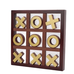 Fdit XO Wooden Board Game XO Toe Game Coffee Table Decor Interactive Puzzle Game For Children Family,Family Board Game Toy,Wooden Board Game