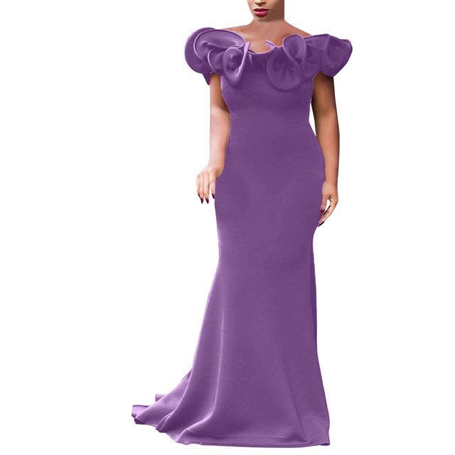 B91xZ Robe d'Hiver Femme Sans Manches Dos Nu Ourlet à Volants Cocktail Élégante Robe Débardeur, Violet m