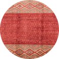 thumbnail image 1 of Ahgly Company Indoor Round Abstract Red Abstract Area Rugs, 5' Round, 1 of 6