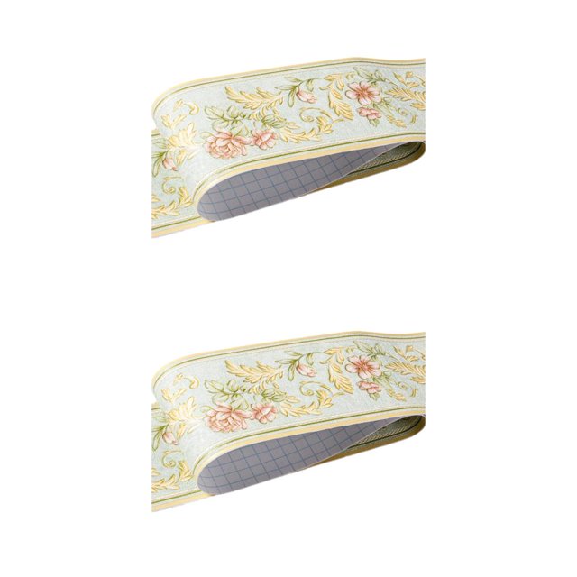 Decodeary Wood Marbling SelfAdhesive Skirting Line Exquisite Workmanship And Retro Fashion PVC Waterproof Waist Line For Wall PVC Green garden 2Set