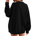 thumbnail image 4 of RXIRUCGD Haut à Manches Longues pour Femme, Ample, Décontracté, à Blocs de Couleur, Col Rond, Noir, Taille : L, 4 of 7