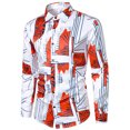 thumbnail image 1 of TIMIFIS Men's Dress Shirts Long Sleeve Floral Button Up Shirts Party Prom Wedding Shirt-Orange - Fall, 1 of 1