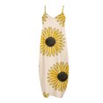 thumbnail image 4 of Lenago Robes d'Été Grande Taille pour Femmes Mode à Bretelles Taille Mi-Haute Col en V Sans Manches à Rayures Imprimé Floral Coupe Ajustée Plage Longue Robe Été Robes de Plage en Liquidation, 4 of 5