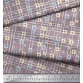 thumbnail image 3 of Soimoi Purple Poly Georgette Fabric Check & Floral Print Fabric by The Yard 42 Inch Wide, 3 of 3