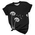 thumbnail image 4 of LUOGENLI T-shirts pour Femme pour Femmes Femmes Été Décontracté Mode Col Rond Manches Courtes T-Shirt à Imprimé Floral Haut T-shirts pour Femmes T-Shirt Graphique Saint-Valentin Blanc G, 4 of 4