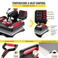 thumbnail image 3 of VEVOR Heat Press Machine 12 x 15 inch 8 in 1 Heat Press Sublimation Machine 360° Rotation Swing Away 8 in 1 Shirt Printing Machine Dual-Tube Heating for DIY T-Shirts Cap & Mugs Red, 3 of 9