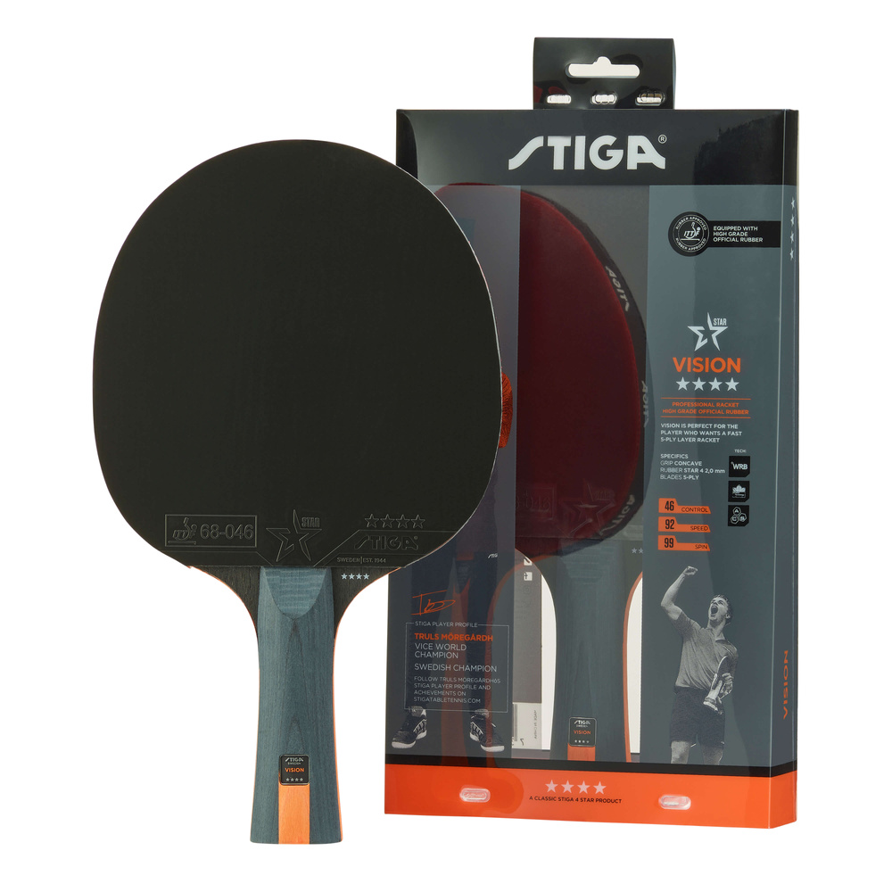Stiga Vision 4 Star Pagaie de Tennis de Table Noir/rouge