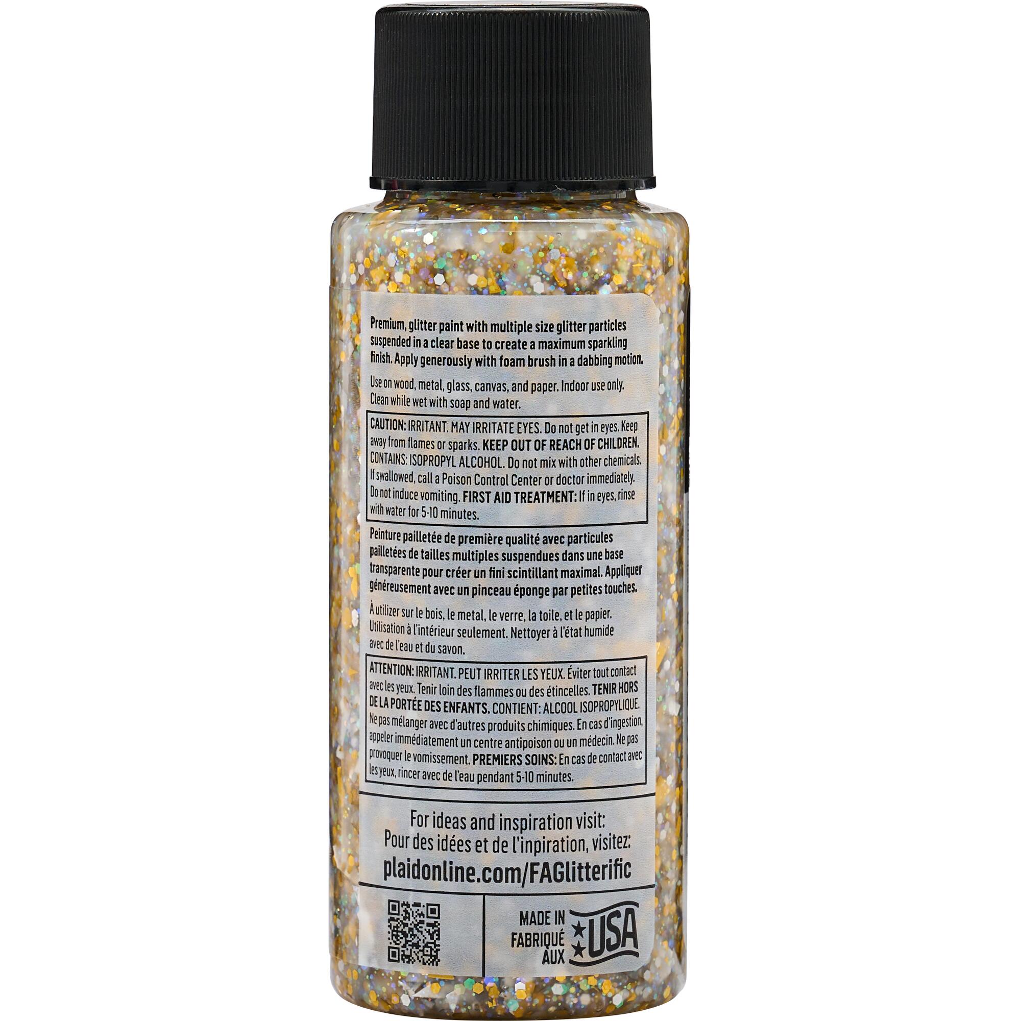 FolkArt Glitterific Peinture acrylique pour artisanat, fini pailleté, Licorne, 2 oz liq.