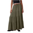 thumbnail image 1 of Besolor Maxi Skirt for Women Elastic Waist Drawstring Ruffle Tiered A-Line Summer Beach Boho Flowy Long Skirts, 1 of 4