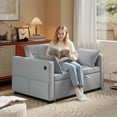 thumbnail image 2 of HOMCOM Sofa Bed, Pull Out Sleeper Sofa w/ USB Charging, Adjustable Backrest, 2 of 10