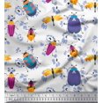 thumbnail image 1 of Soimoi Tissu Viscose Georgette Imprimé Floral & Insectes par Yard 42 Pouces de Large, 1 of 3