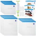 thumbnail image 1 of 20Pcs Vacuum Food Storage Bags Kit with 4 Sealing Clips 1 Hand Pump 3 Sizes Plastic Food Save Bags, 1 of 8