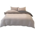 thumbnail image 2 of Wuztai 4 Piece Bedding Set, Reversible Washed Cotton Polyester Twin Queen Comforter Set, Gray Orange Blue Pink Dorm Bed Sheets for College Students, 2 of 6