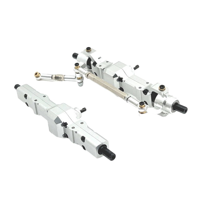 VONKY 2pcs Aluminum Alloy Aluminum Upgrade Front Rear Bridge Axle Gear Box For WPL 1/16 C14 WPL 1/16 C14 silver