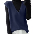 thumbnail image 1 of Women's Deep V - Neck Loose - Fitting Sleeveless Knit Vest - Soft, Versatile for Layering, Available in Multiple Colors, 1 of 4