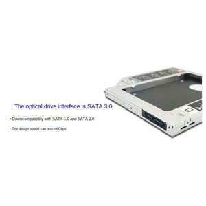 9.0mm Second Hard Drive SSD Hard Drive All Aluminum Ultra Slim Optical Bay