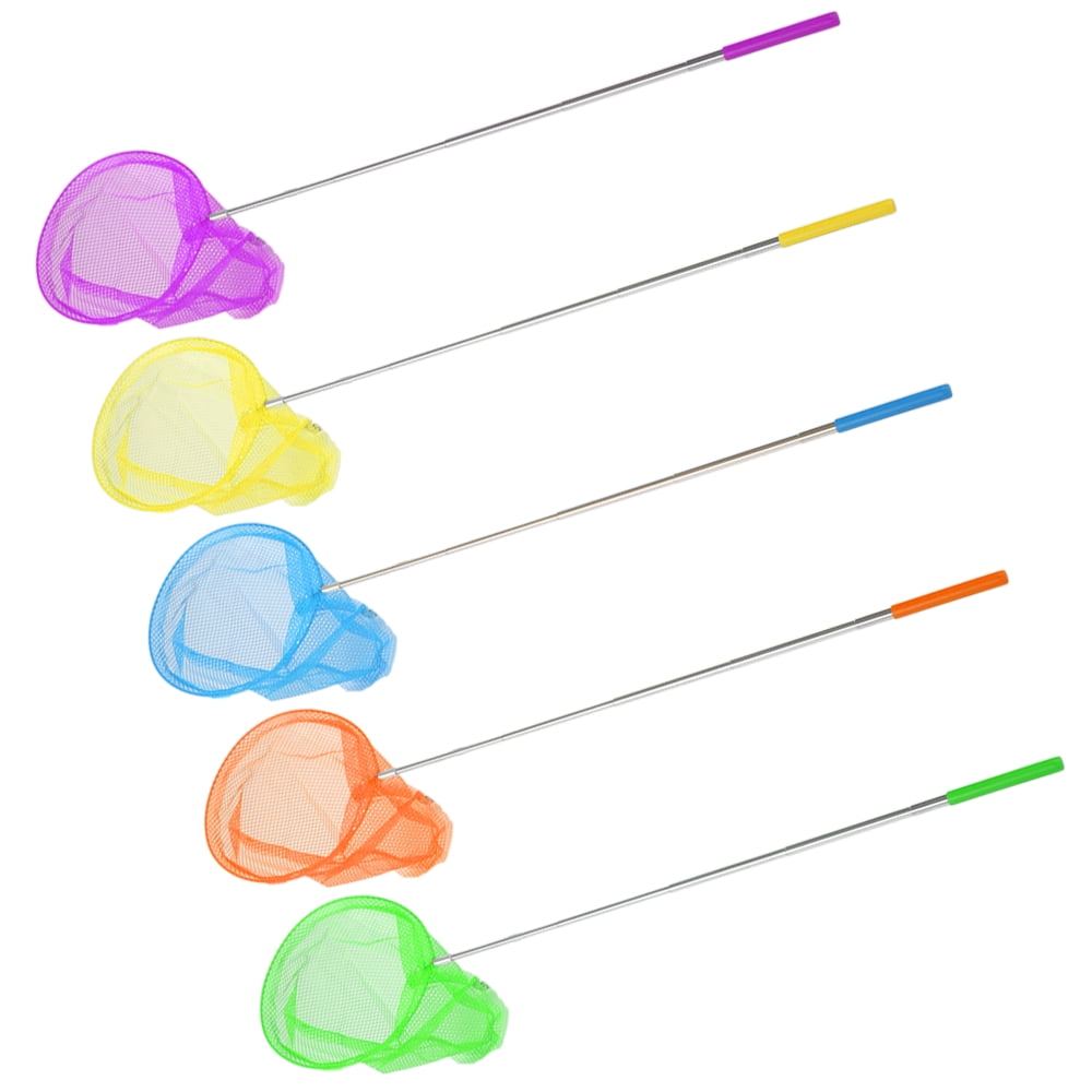 Lot De 4 Épuisettes En Plastique – 13 X 23 Cm – Rose, Jaune, Bleu, Vert – Pour Papillons Et Pêche