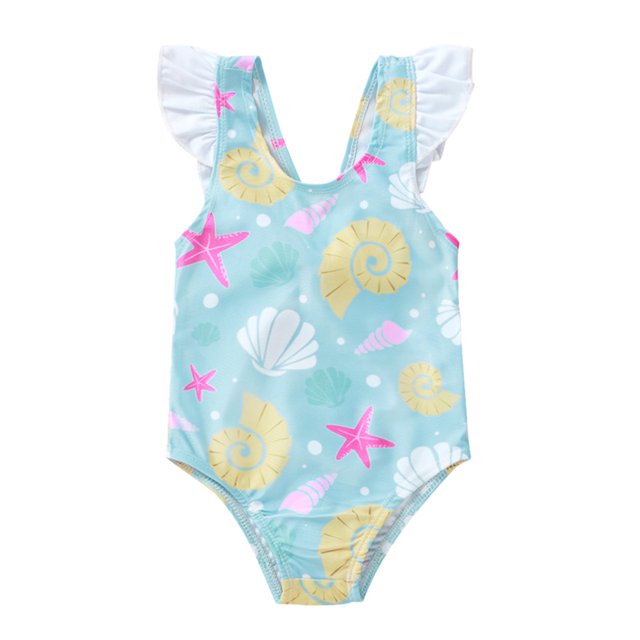 Baby Girl Swimwear Shell Ruffle Bow Bikini Swimsuit Swimming Suit Clothes Bathing Suit