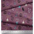 thumbnail image 2 of Soimoi Polyester Crepe Fabric Ghost,Skull & Witch Halloween Print Fabric by Yard 52 Inch Wide, 2 of 3