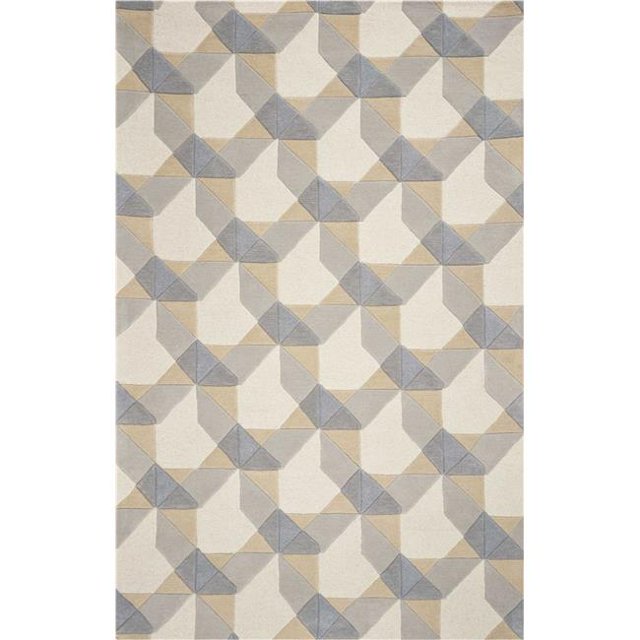 HomeRoots 353102 5 x 8 ft. Wool Ivory & Grey Area Rug