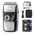 thumbnail image 1 of KEMEI Men’s Two Floating Blades Reciprocating Shaver with LCD Display, KM-2028 Silver, 1 of 6