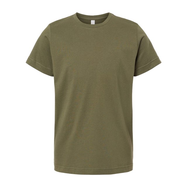 Youth Fine Jersey Tee, L, Military Green