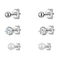 thumbnail image 1 of Luxury Designs Sterling Silver Set of 3 Studs, 1 of 2