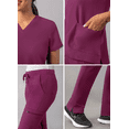 thumbnail image 4 of Adar Addition Go-Basic Scrub Set For Women - Slim V-Neck Scrub Top & Skinny Cargo Scrub Pants, 4 of 7