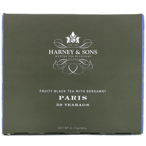 Harney & Sons, Paris, Fruity Black Tea with Bergamot, 50 Tea Bags, 3.17 oz (90 g)