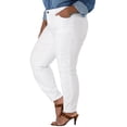 thumbnail image 1 of Unique Bargains Women's Plus Size Stretch Mid Rise Washed Skinny Jeans, 1 of 6