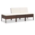 thumbnail image 1 of vidaXL 3 Piece Garden Lounge Set with Cushions Poly Rattan Brown, 1 of 5