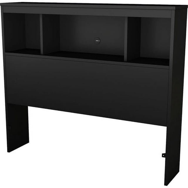 South Shore Spark Twin Bookcase Headboard with Storage, in Pure Black