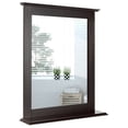 thumbnail image 1 of Gymax Bathroom Wall-Mounted Mirror W/Shelf Vanity Makeup Mirror Multipurpose Brown, 1 of 9