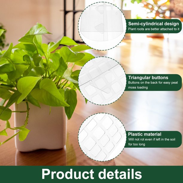 MesaSe 6Pcs Plastic Moss Poles 23.6in Reusable Plastic Plant Stick