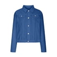 thumbnail image 3 of TIMIFIS Womens Denim Jacket Button Jean Jacket Regular Long Sleeve Stretch Denim Jackets Spring Fall Coat-Blue - Fall/Winter, 3 of 5