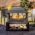 thumbnail image 2 of Sunnydaze Backyard Blaze Foyer Extérieur en Acier Robuste - Rangement Intégré pour Bûches et Housse de Protection - 35 Pouces H - Bronze Brossé, 2 of 10