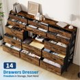 thumbnail image 2 of Dresser for Bedroom, 55" Wide Modern Dresser TV Stand with 14 Fabric Drawers, Large Clothing Storage Cabinet, Drawers Organizer for Hallway, Living Room, Office, 2 of 8