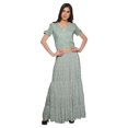 thumbnail image 1 of Moomaya Printed Rayon Cold Shoulder Crop Top And Skirt Ethnic Set For Women, 1 of 6