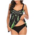 thumbnail image 1 of HWRETIE Women's Plus Size One Piece Swimsuit Printed Padded Swimwear Tummy Control Beach Bathing Suit For Vacation Pool Swimming, 1 of 4