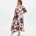 thumbnail image 4 of Fridja Womens Plus Size Casual Boho Print Short Sleeve Ruffle Floral Irregular Dress, 4 of 4